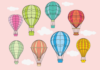 Vintage Hot Air Balloons Design Vectors - бесплатный vector #437171