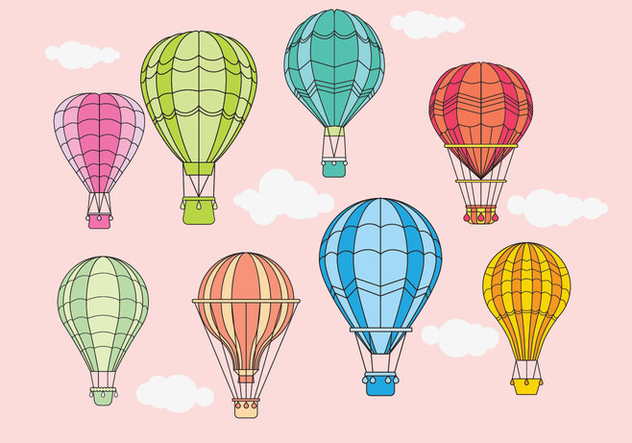 Vintage Hot Air Balloons Design Vectors - vector gratuit #437171 