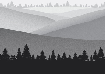 Mountain Landscape with Film Grain Effect Vector Background - vector gratuit #437481 