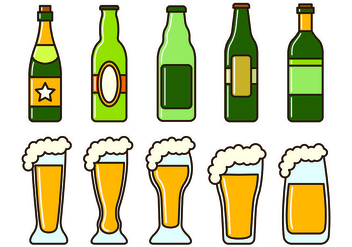 Set Of Cerveja Icons - Free vector #437641