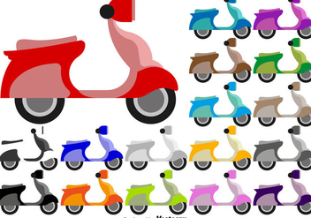 Scooter Flat Colorful Icons - Vector - Kostenloses vector #438061