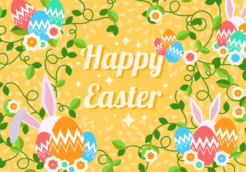 Decorative Easter Egg With Rabbit Background - бесплатный vector #438091
