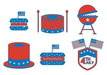 Independence Day July 4th Icon Vector Set - Free vector #438381