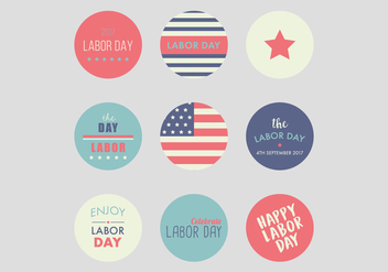 Happy Labor Day Badges - vector gratuit #438421 