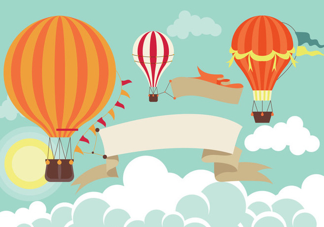 Hot Air Balloon in the Sky - Free vector #438491