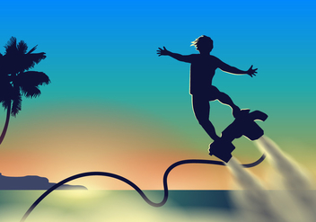 Athlete Flying on his Water Jet Vector - vector gratuit #438501 