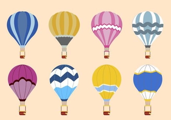 Flat Hot Air Balloon Vectors - vector gratuit #438671 