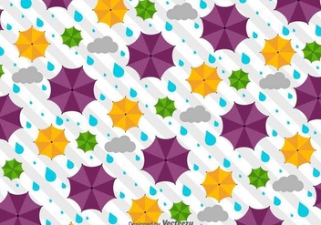Vector Weather Pattern With Umbrellas - Free vector #438711