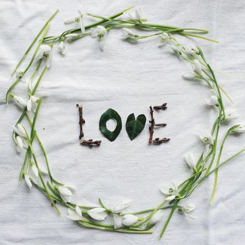 Love word made of leaves and branches - Free image #439271