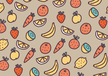 Fruits & Vegetables Pattern - vector gratuit #439351 