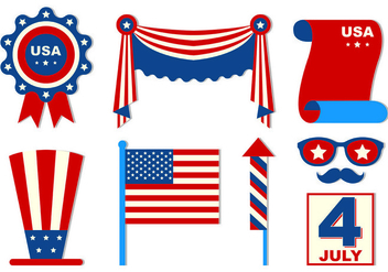 Set Of Independence Day Icons - vector gratuit #439461 