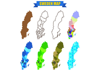 Sweden Map Vectors - бесплатный vector #439541