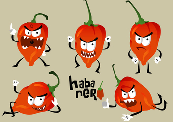 Hot Habanero Angry Character Pose Vector Illustration - vector gratuit #439551 