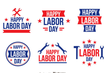 Happy Labor Day Logo Vectors - бесплатный vector #439571