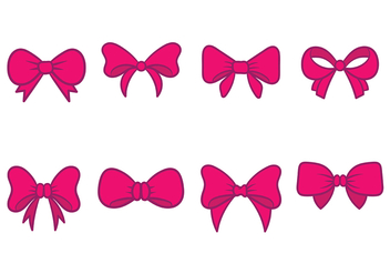 Pink Hair Ribbon Icon Vectors - Free vector #439621