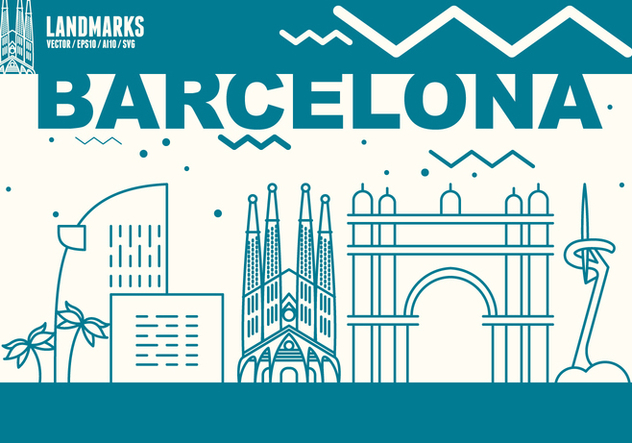 Barcelona City Skyline - Free vector #439641