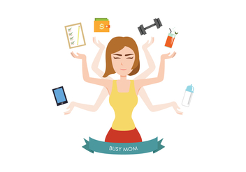 Busy Mom Element Vector - Free vector #439781