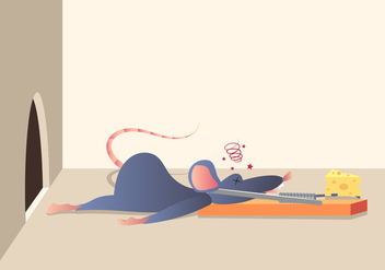 A Mouse Caught In A Mouse Trap - vector #439911 gratis