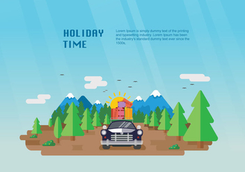 Happy Holiday Carpool Vector Flat Illustration - vector gratuit #440031 