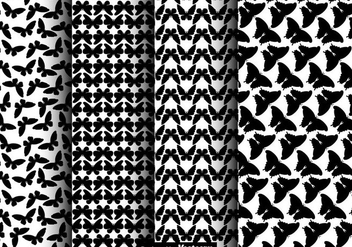 Black Butterfly Icons Seamless Pattern Set - Vector - бесплатный vector #440071
