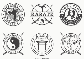 Retro Martial Arts And Karate Vector Badges - Kostenloses vector #440151