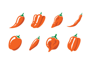 Chili peppers vector icon - vector #440211 gratis