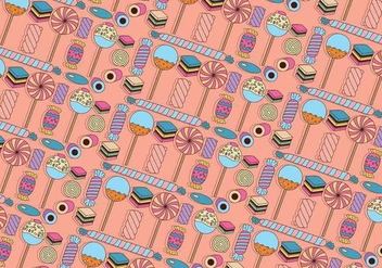 Licorice and Candy Colorful Vector Pattern - vector #440291 gratis