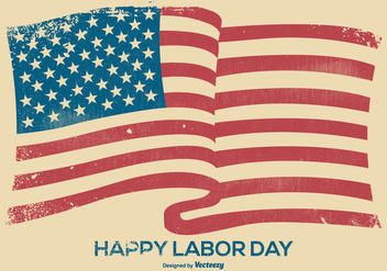Grunge Happy Labor Day Background - Free vector #440321
