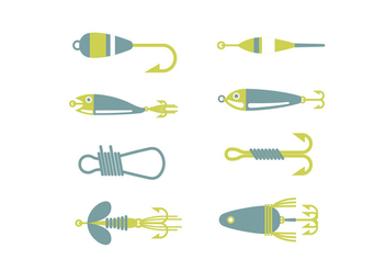 Fishing equipment vector icons - vector gratuit #440481 