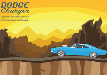 Dodge Charger Vector Background - Kostenloses vector #440631