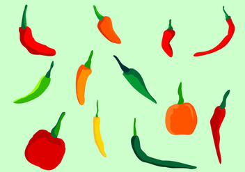 Chili Peppers Vector Set - Kostenloses vector #440811