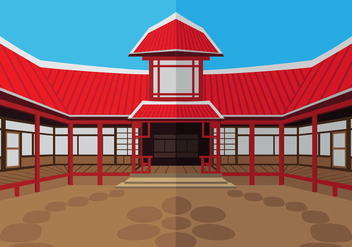 The outside dojo temple - vector gratuit #440901 