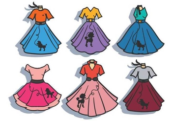Poodle skirt vector set - Free vector #441111