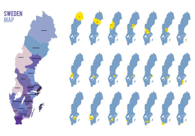 Sweden Map Vector - бесплатный vector #441161