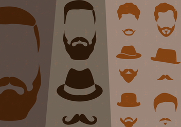 Hipster Style Mustache Collection - vector #441251 gratis