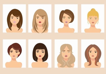 Woman with Different Hair Style Avatar Vectors - vector #441331 gratis