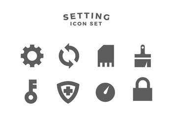 Setting Icon Set Free Vector - vector gratuit #441341 