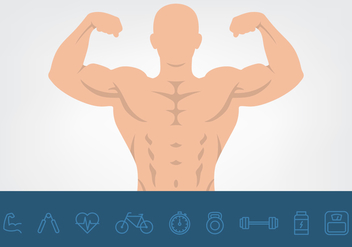 Muscle And Health Icons Set - vector #441401 gratis