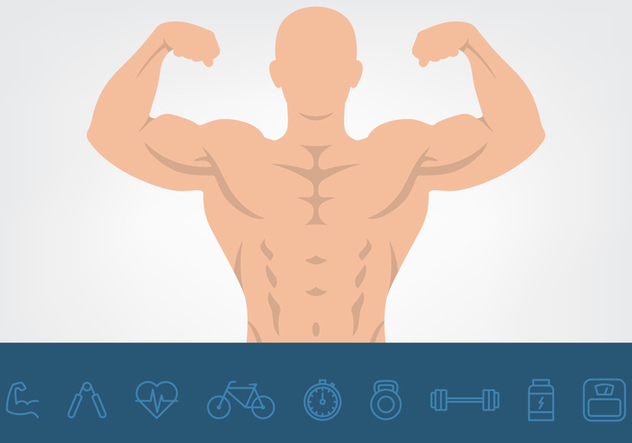 Muscle And Health Icons Set - vector #441401 gratis