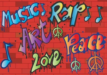 Grafiti peace and love vector - vector gratuit #441471 