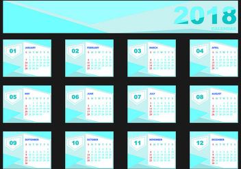 Design Template Of Desk Calendar 2018 - vector gratuit #441531 