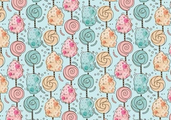 Sweet Pattern Candy Floss Vector - Free vector #441921