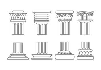 Roman column icons - vector gratuit #442271 