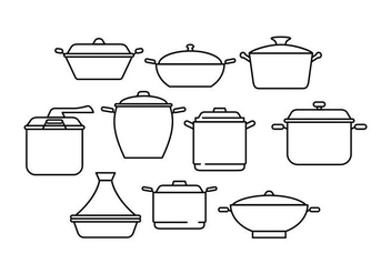 Free Pan Line Collection Vector - Free vector #442321