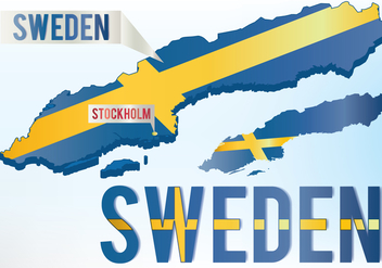 Flag Map Of Sweden - vector gratuit #442421 