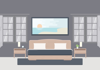 Free Illustration of Bedroom With Furniture - Free vector #442431