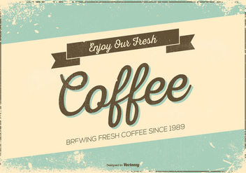 Retro Grunge Style Promotional Coffee Poster - Free vector #442481