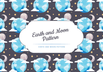 Vector Moon and Earth Seamless Pattern - Free vector #442581