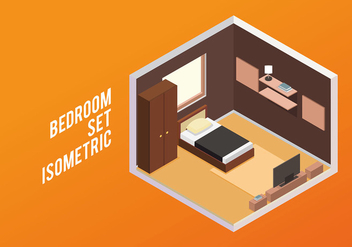 Bedroom Set Isometric Free Vector - Kostenloses vector #442781