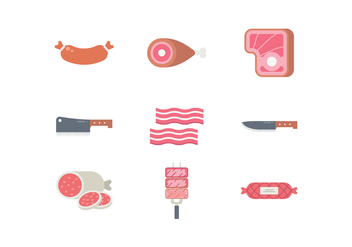 Meat Products Icon Set - Free vector #442811